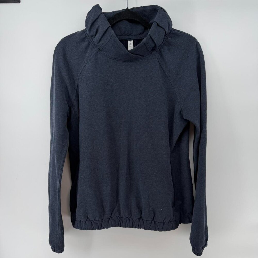 Lululemon Women’s Hoodie Pullover Size 8 Dark Gray Athletic Stretch Sweatshirt